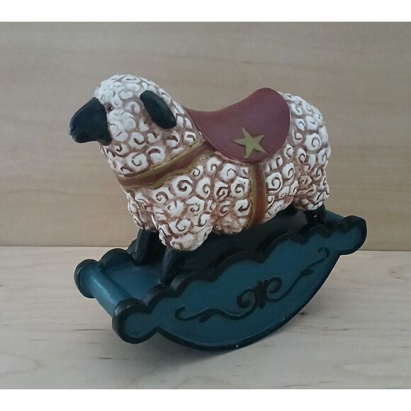 Rocking Sheep Figurine Children's Baby Nursery Room Decor Cute Fun 6.5 x 5.5 - Picture 1 of 12